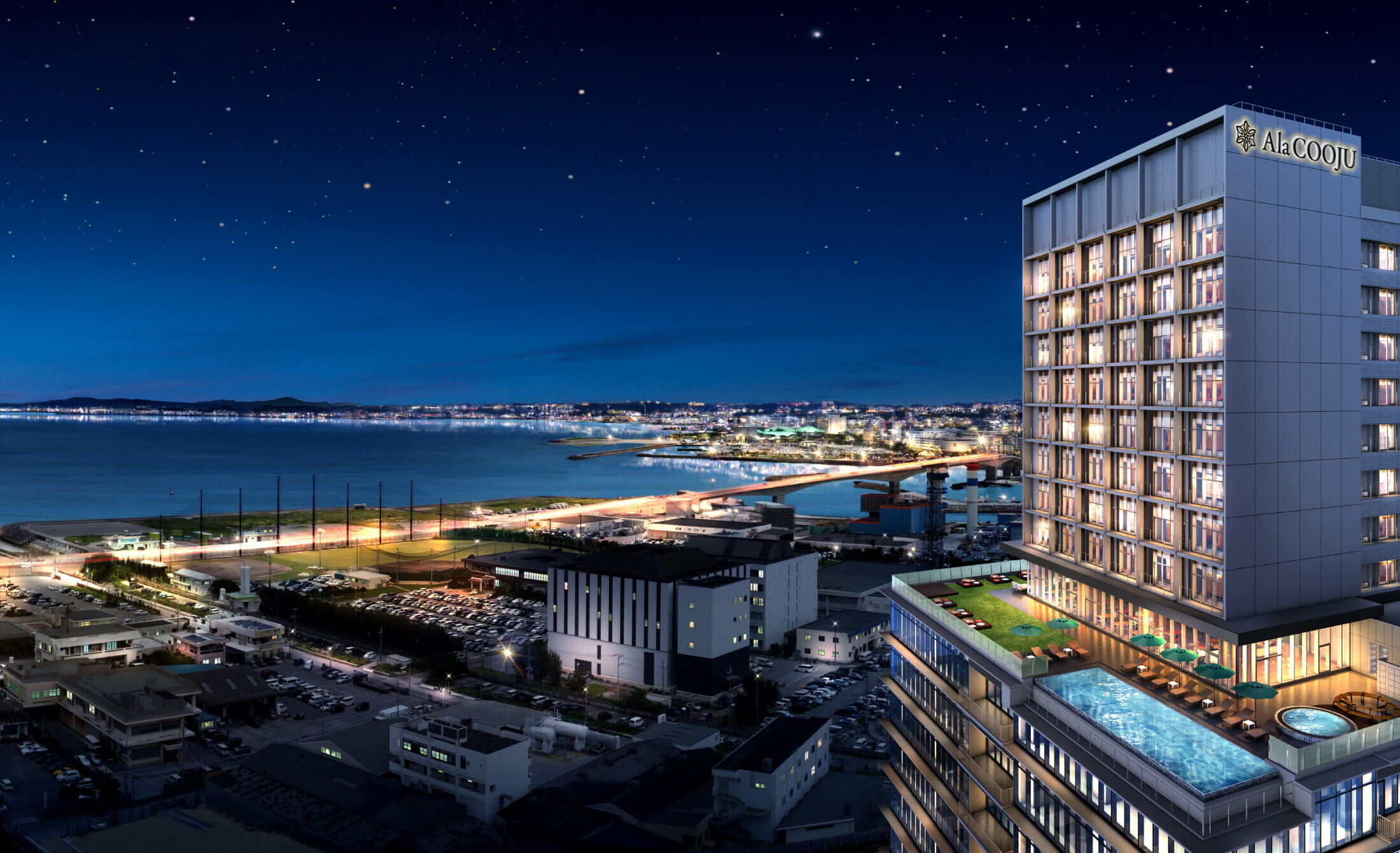 ホテルアラクージュオキナワの夜景